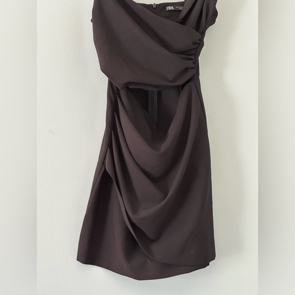 Zara Black Cut Out Mini Dress Thin Strap Size S Homecoming Night Out Party - Picture 3 of 11